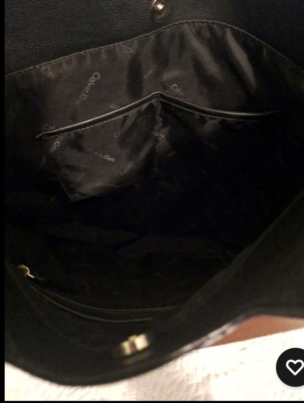Calvin Klein Cognac Brown Leather Tote with Gold Hardware - Picture 3 of 5